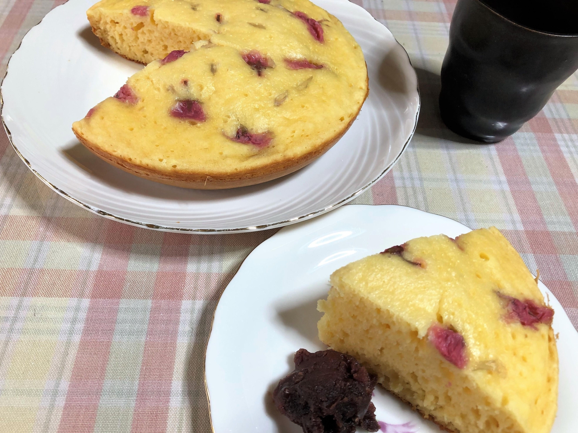 さくらの花パンケーキ レシピ 作り方 By 食改さん From 青森県食生活改善推進員 楽天レシピ