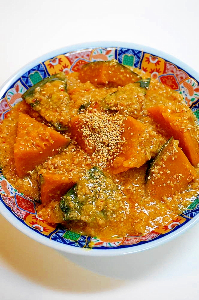 いつもとは一味違う中華風!カボチャのそぼろ煮