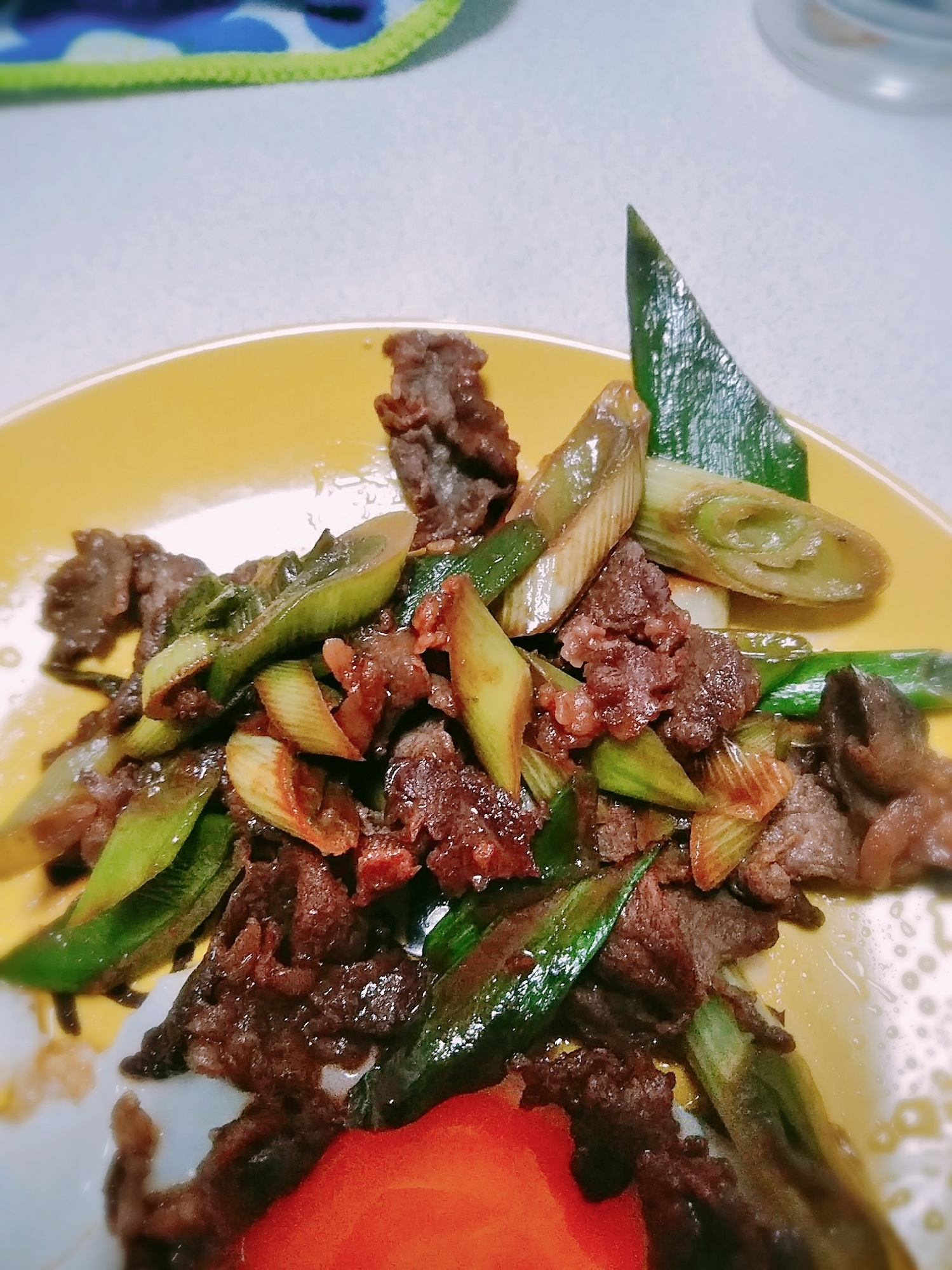 ネギと牛肉の焼き肉炒め