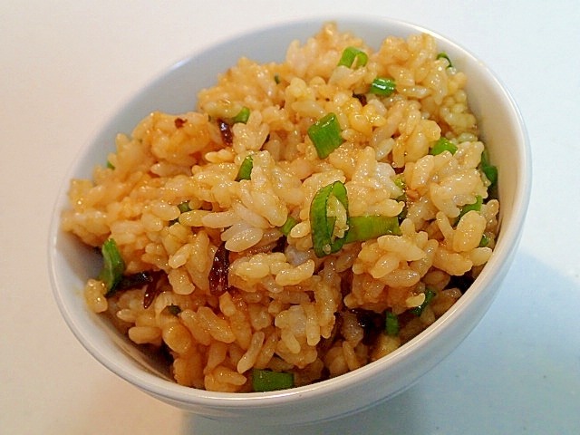 昆布佃煮・卵黄・明太子・葱の混ぜご飯♬