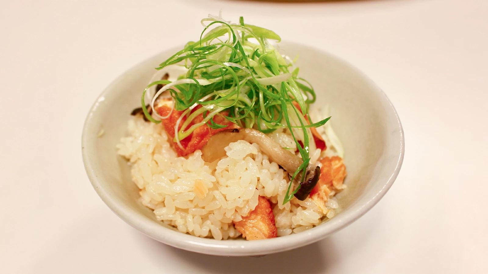 秋鮭と平茸の炊き込みご飯