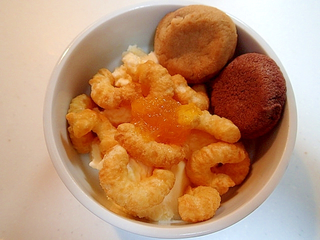 ❤カントリーマァムとキャラメルコーンのアイスデザ❤