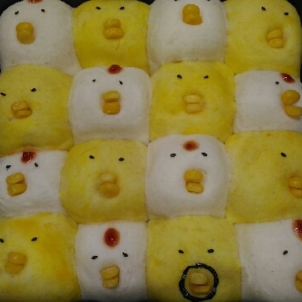 にわとり ひよこの親子ちぎりパン レシピ 作り方 By りん5チャン 楽天レシピ にわとり ひよこの親子ちぎりパン レシピ 作り方 By りん5チャン 楽天レシピ