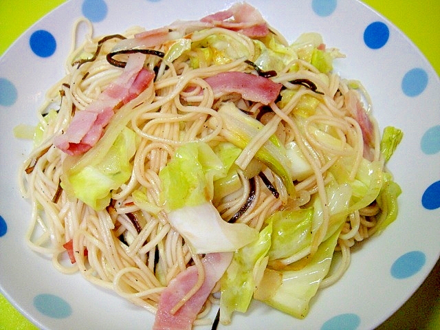 キャベツとベーコン塩昆布の炒めそうめん レシピ 作り方 By Mint74 楽天レシピ キャベツとベーコン塩昆布の炒めそうめん レシピ 作り方 By Mint74 楽天レシピ