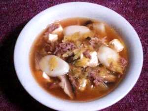 挽肉と春雨の韓国風スープ