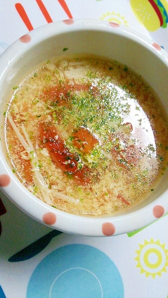 トマトとえのきの玉子スープ