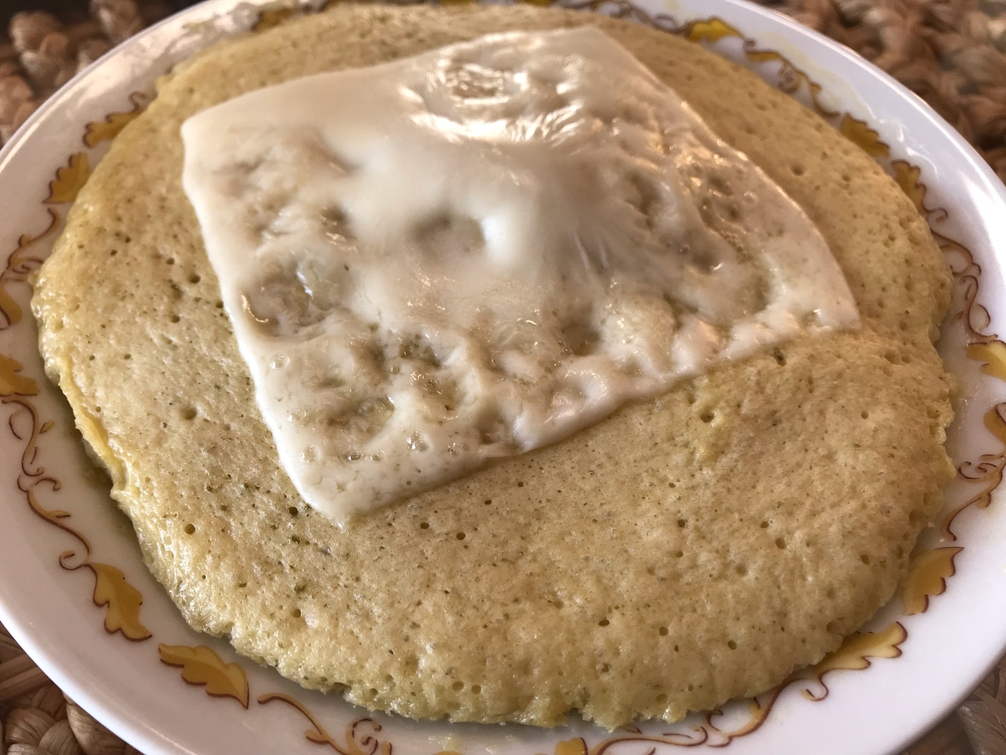 電子レンジで！抹茶チーズパンケーキ