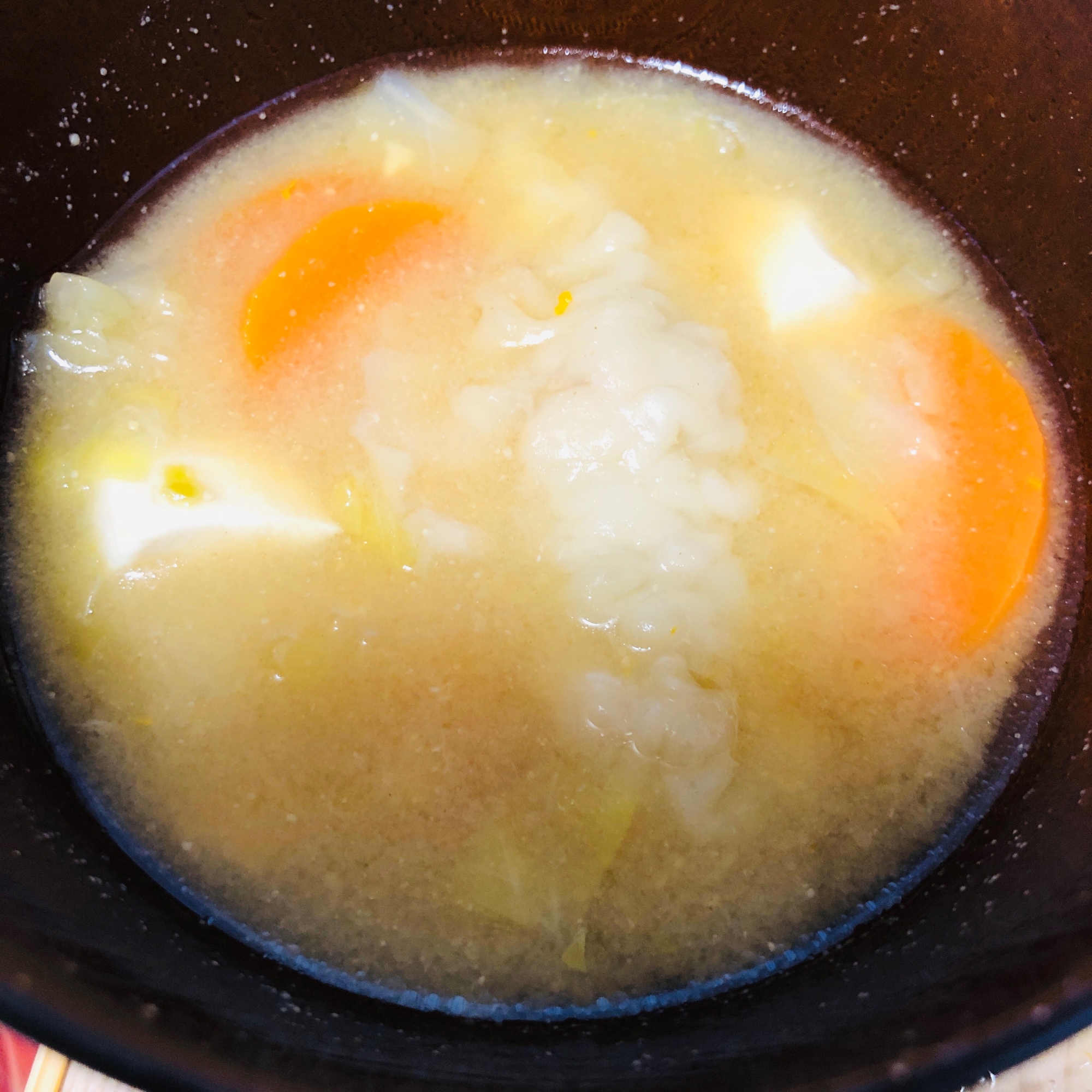 ぽかぽか餃子入り具沢山お味噌汁