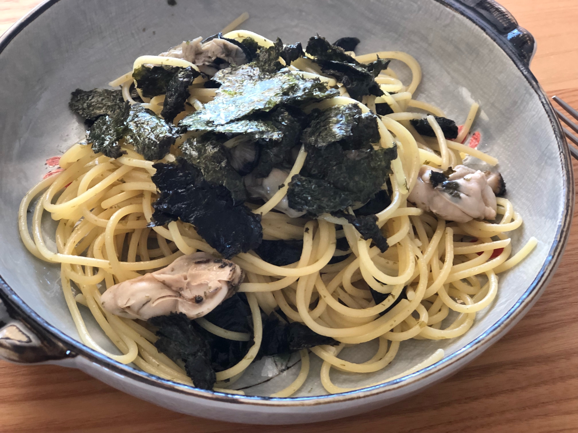 牡蠣と海苔のパスタ