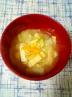 ☆白菜揚げの柚子味噌汁☆