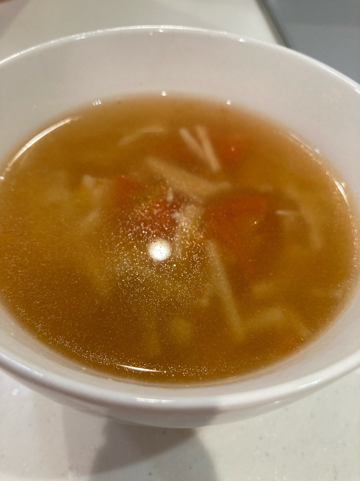 とろっ、シャキッ！トマトとえのきの中華スープ