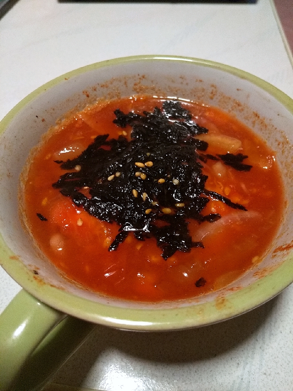レンジで作る♪簡単和風トマトスープ