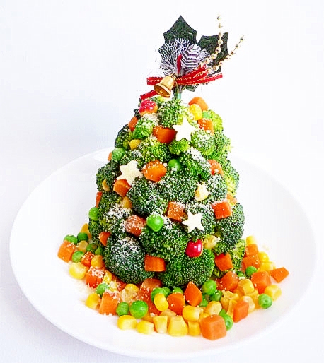 ブロッコリーのベジタブルクリスマスツリー
