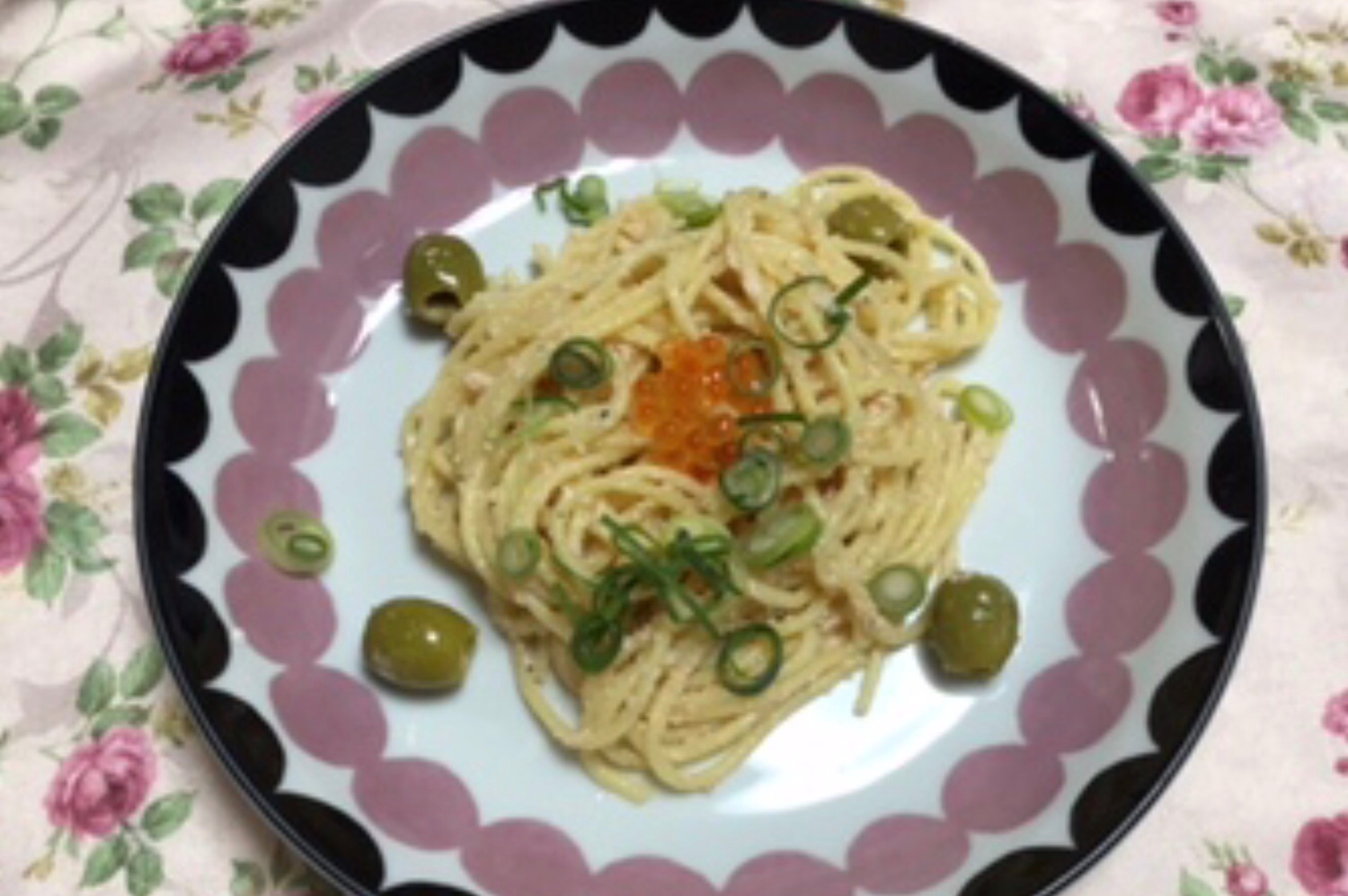 明太子といくらのパスタ