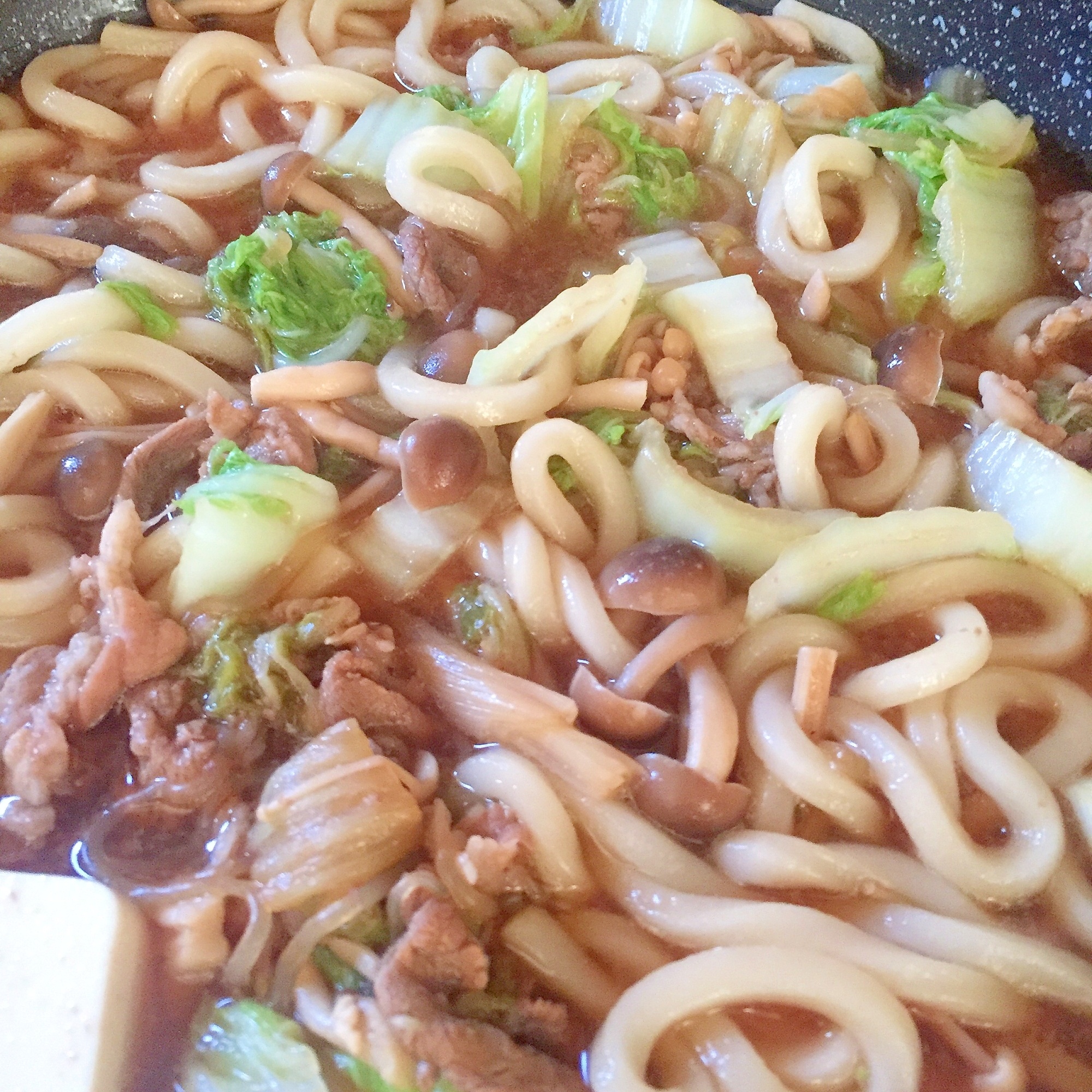 しめじと白菜と牛肉の味噌煮込みうどん☆彡