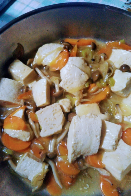 あまりの野菜と豆腐で丁度作れたので作ってみました。とても美味しかったです。また作ります！