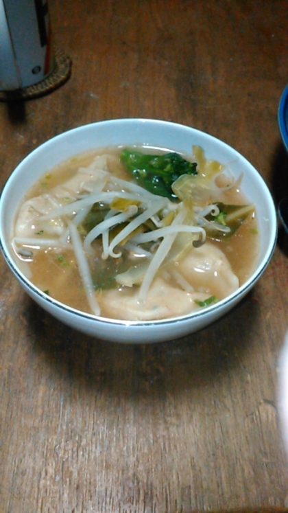水餃子と水菜の中華スープ