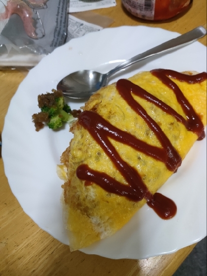 簡単♪ ベーコンでオムライス