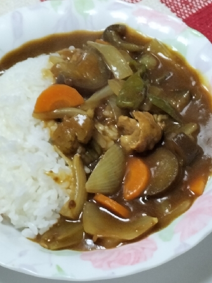 豚肉となすとピーマンのカレー