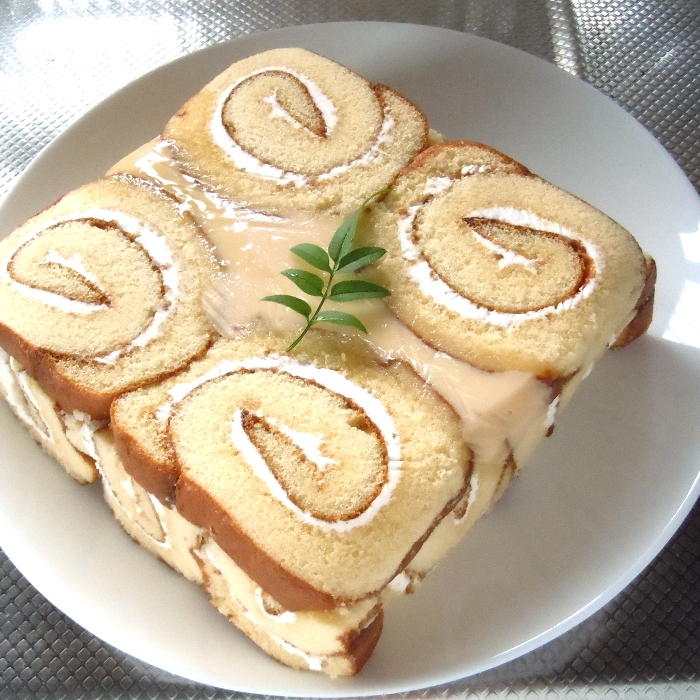 レンジで簡単スクエアーカスタードケーキ