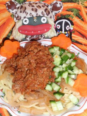 韓国風！挽き肉あんの冷麺