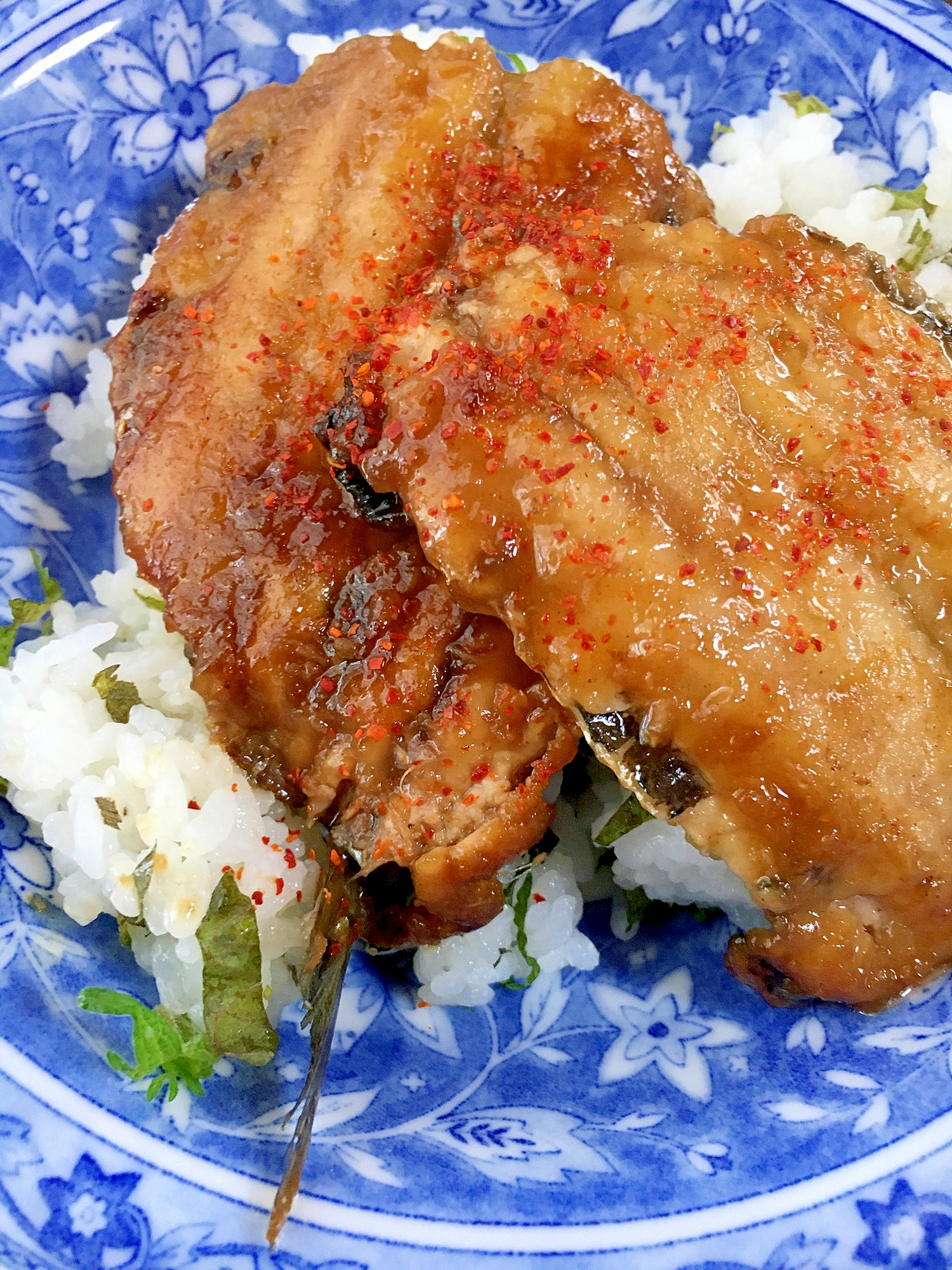 鰯の蒲焼き丼〜シソご飯〜