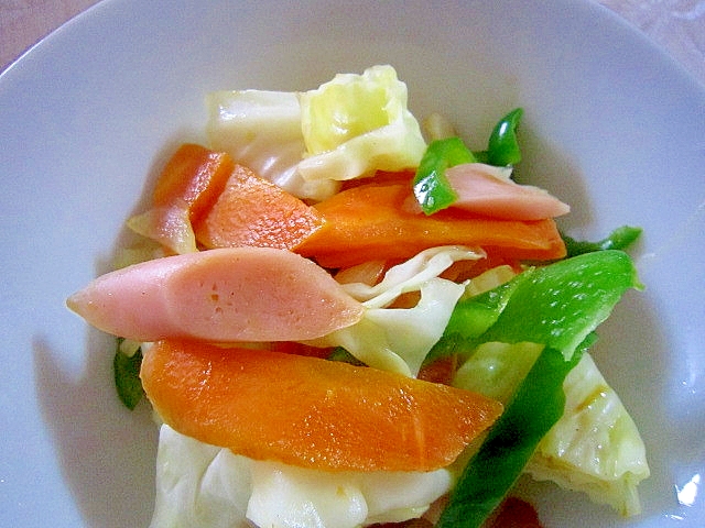 魚肉ソーセージの温野菜サラダ