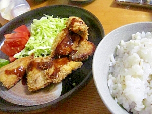 鰺フライ＆野菜御飯