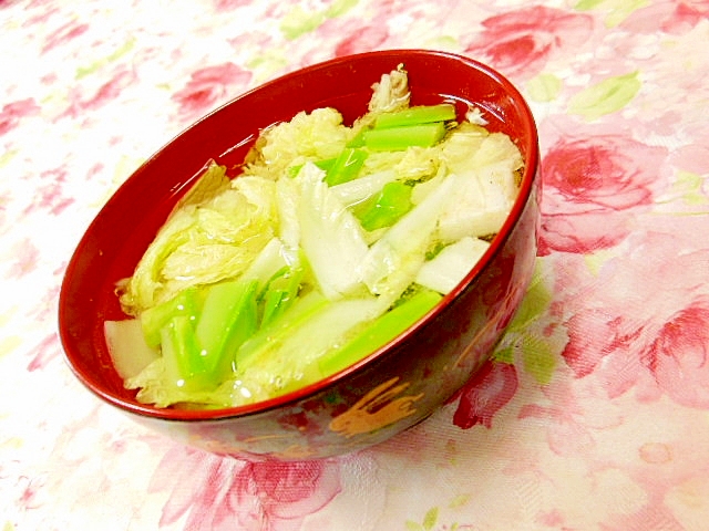 ❤白菜とブロッコリーの茎のスープ❤