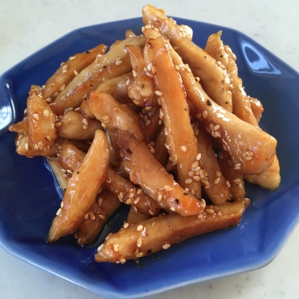 鶏むね肉でスティック甘辛揚げ