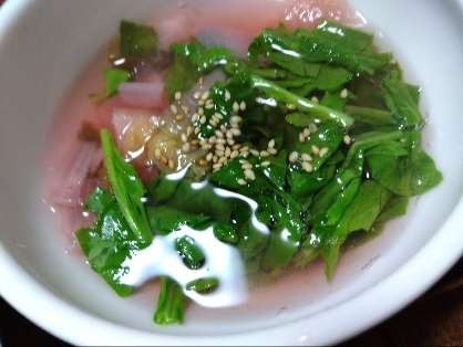 鯛の刺身の野菜スープ
