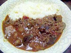 なすとひき肉のカレー