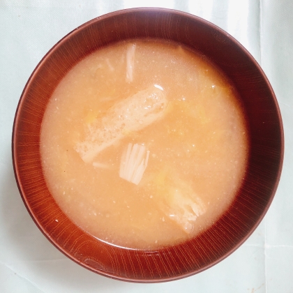 三つ葉とえのきの味噌汁