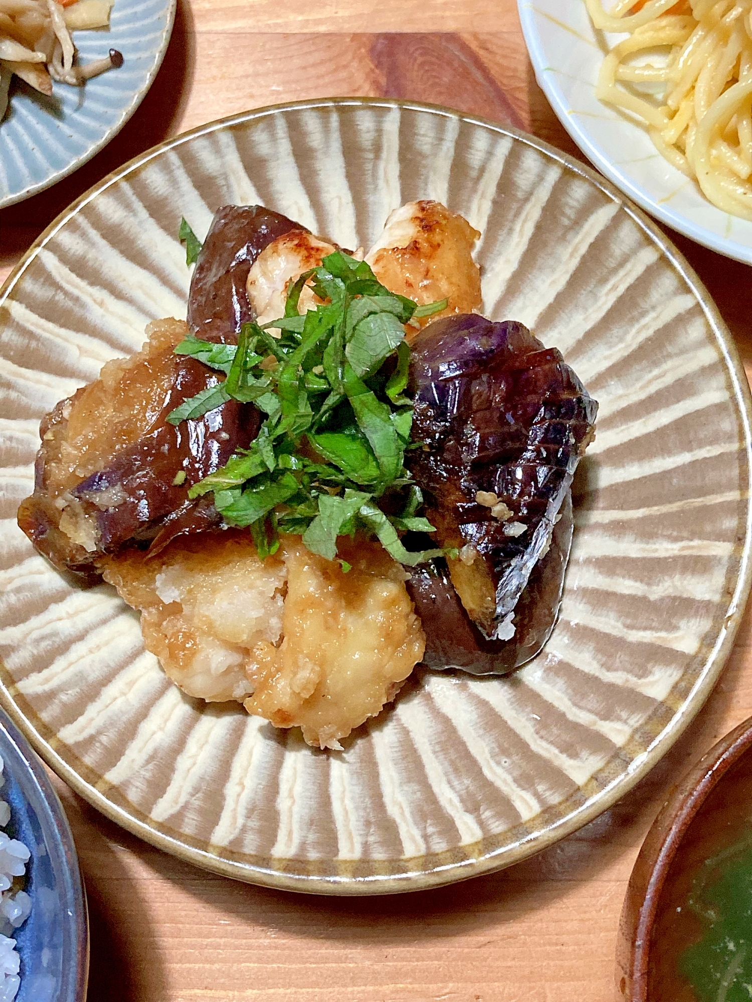 なすと鶏むね肉のみぞれ煮