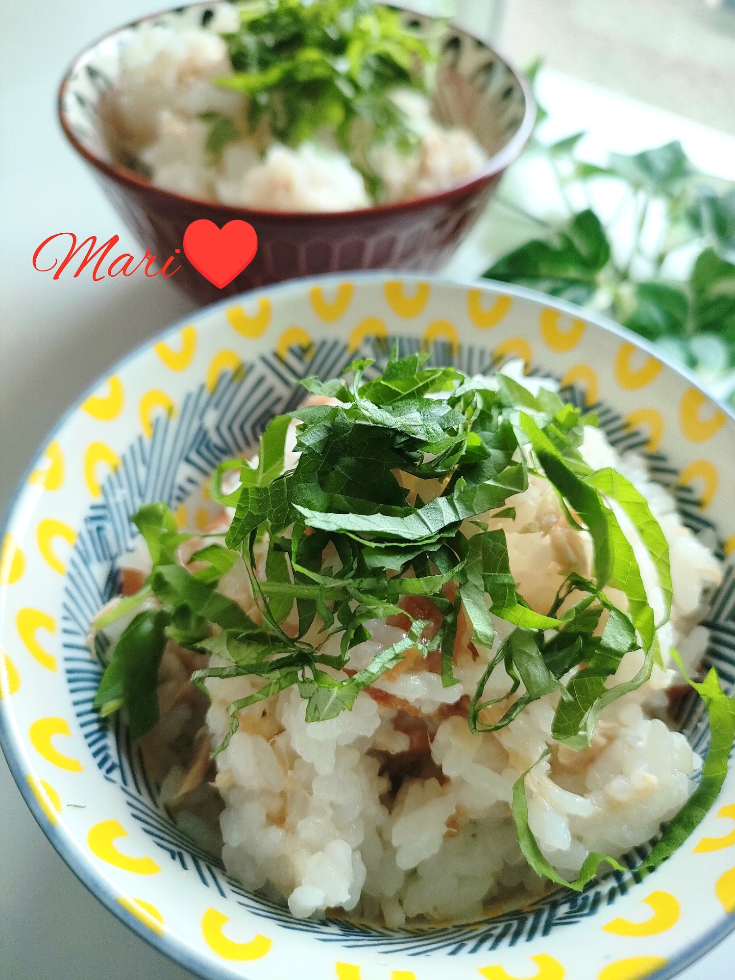 混ぜるだけ簡単☆大葉ツナ梅ご飯