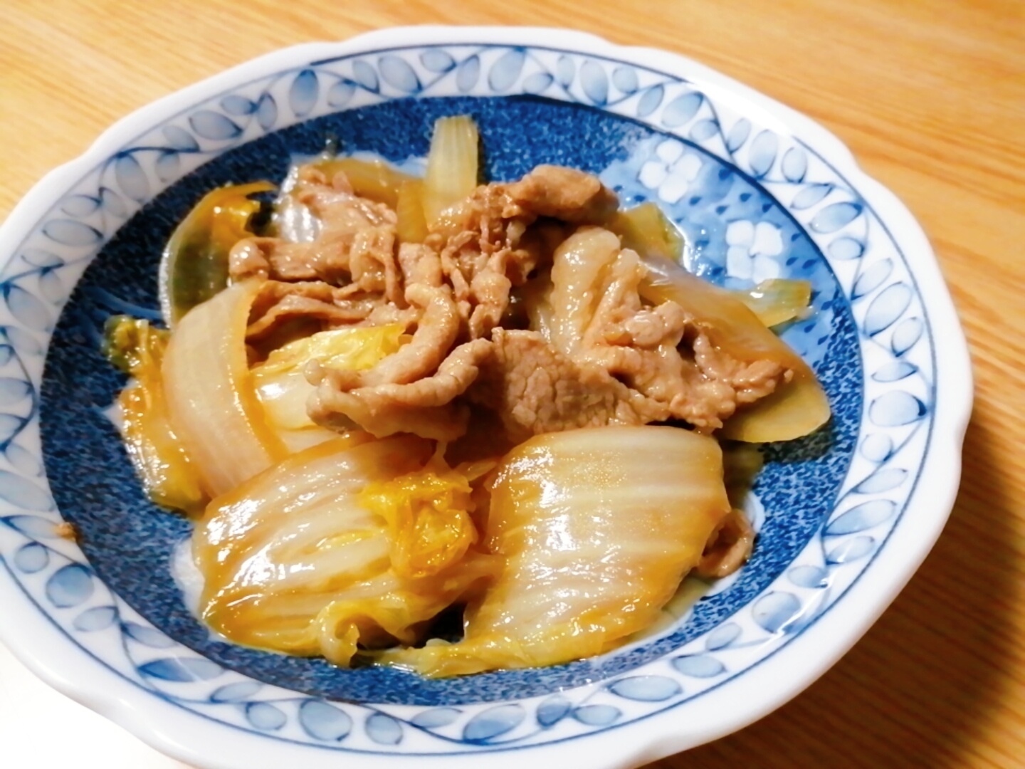 豚肉と白菜と玉ねぎのオイスターソース炒め