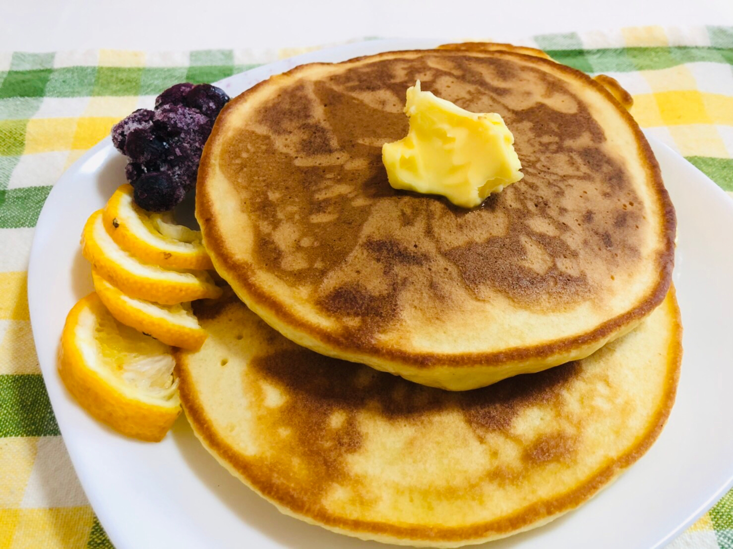 柚子とブルーベリーのパンケーキ