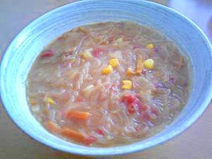 余ったカレーで春雨スープ