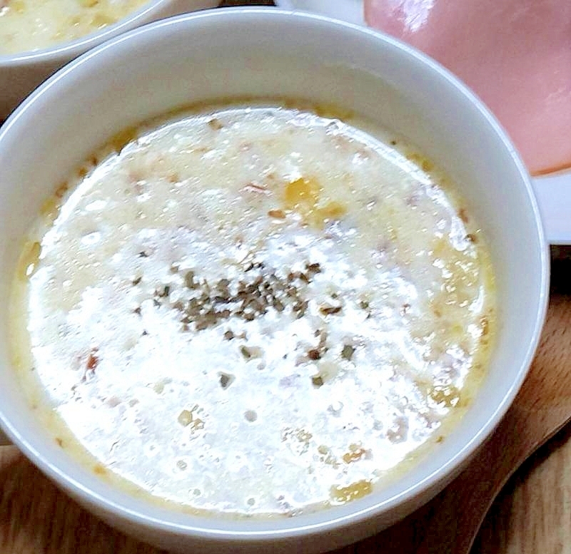 ちょっと不出来な自家製豆腐で作るポタージュスープ