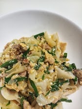 豚肉とキャベツとニラの炒めもの