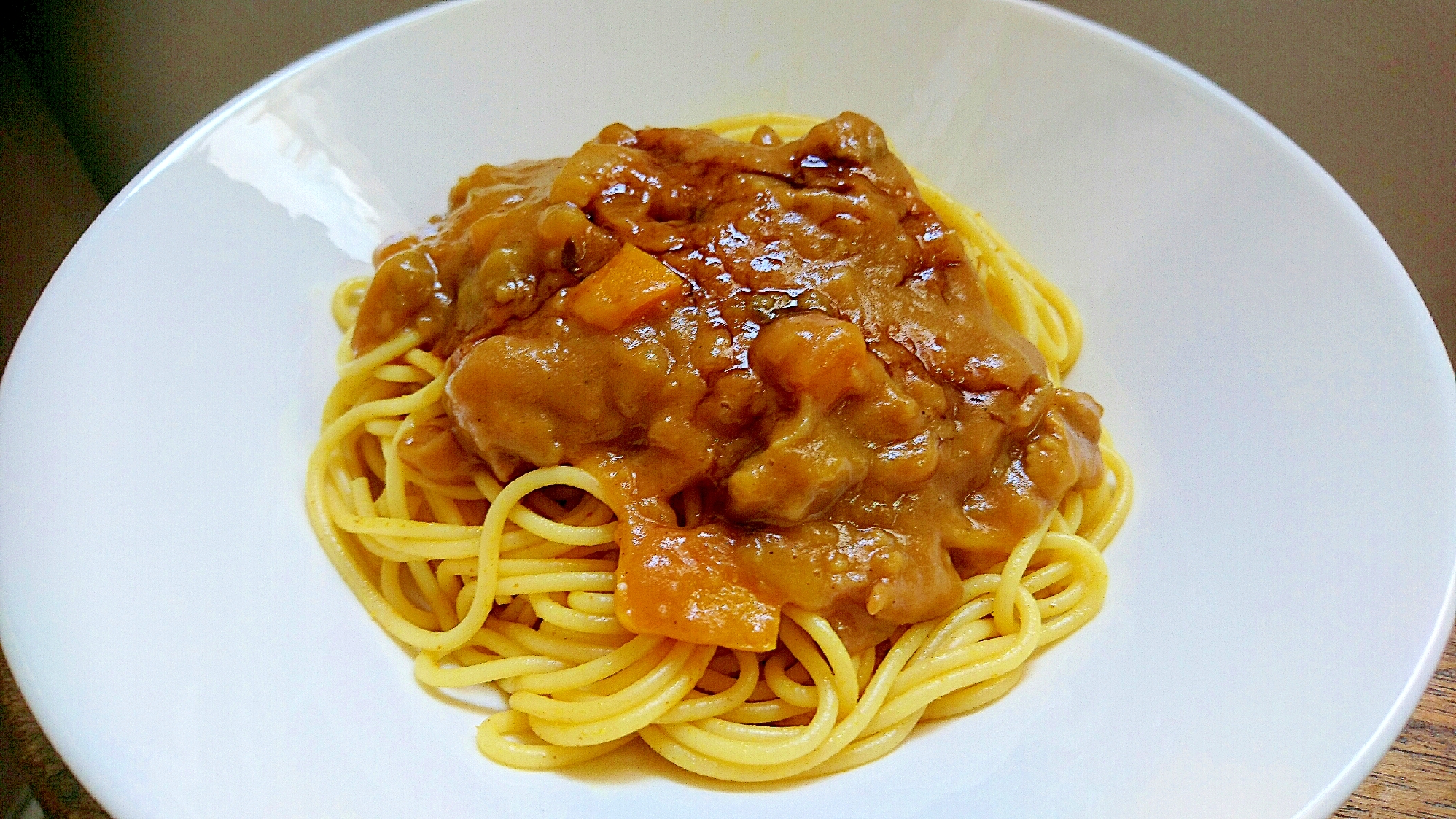 残りカレーでカレースパゲッティ