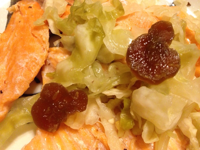 鮭と野菜の奈良漬け味噌ホイル蒸し。