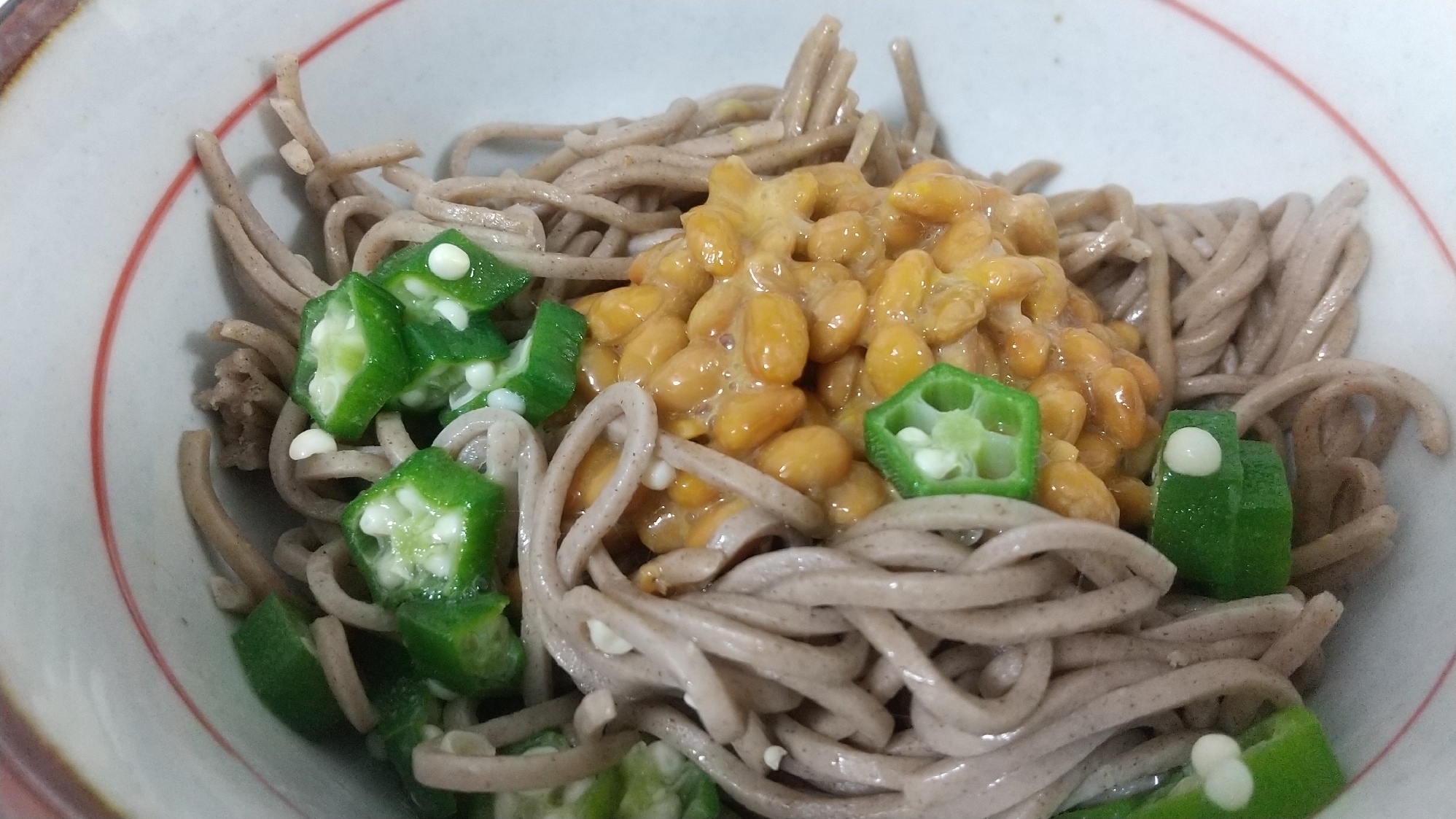 納豆オクラ蕎麦