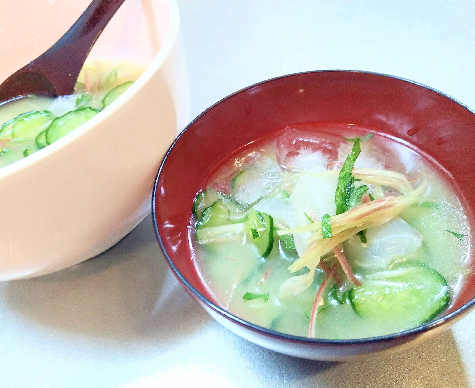 簡単／さっぱり水なます(冷し味噌汁)◆夏バテ防止に