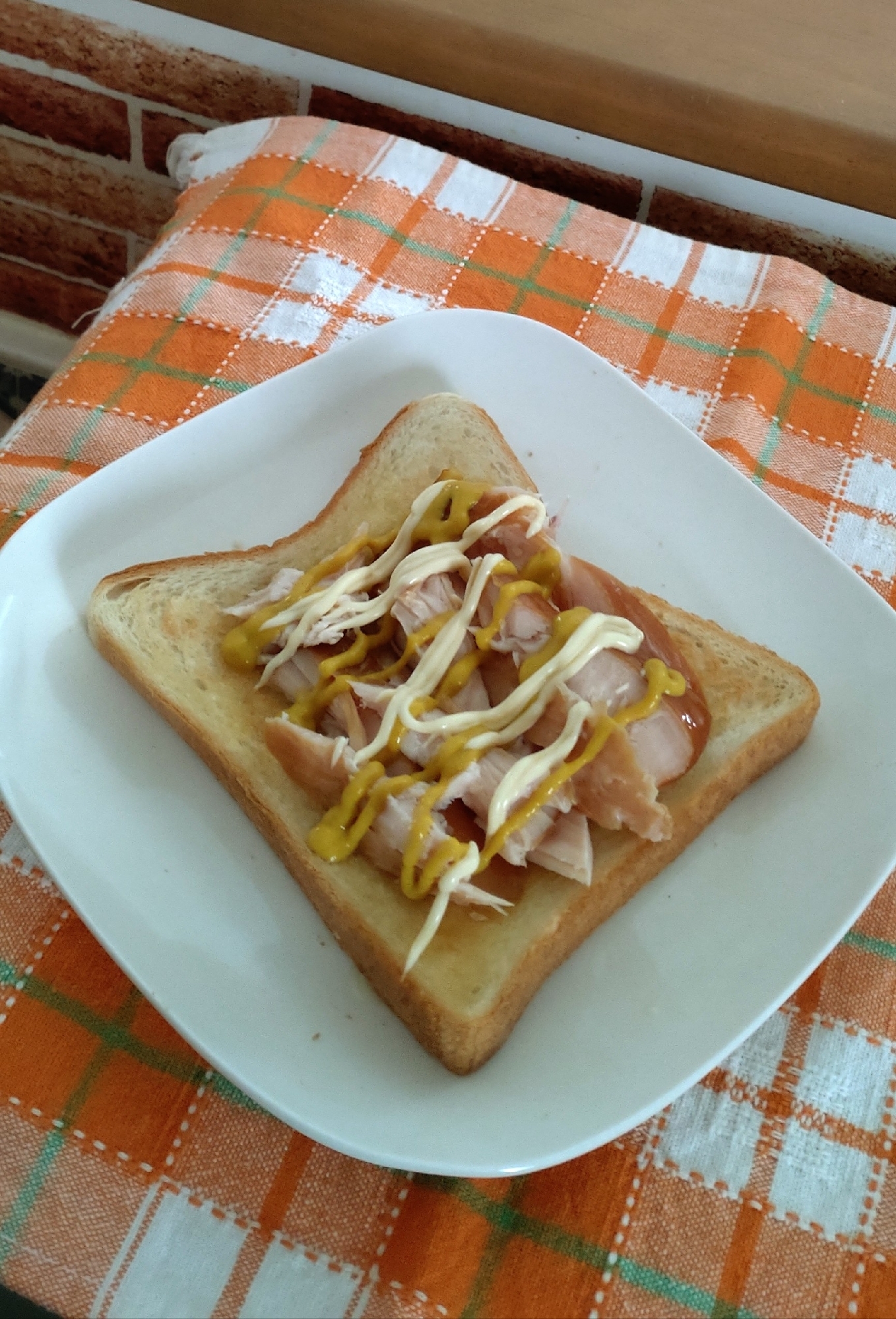 朝のお助け♡チキンのマスタードトースト