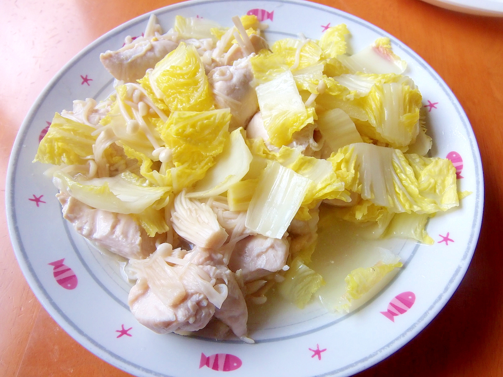 白菜・エノキ・鶏ササミの塩生姜蒸し