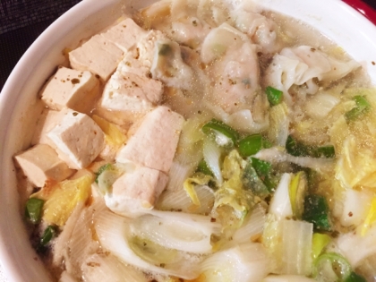 ウェイパーｄｅ❤豆腐と白菜と水餃子の生姜鍋❤