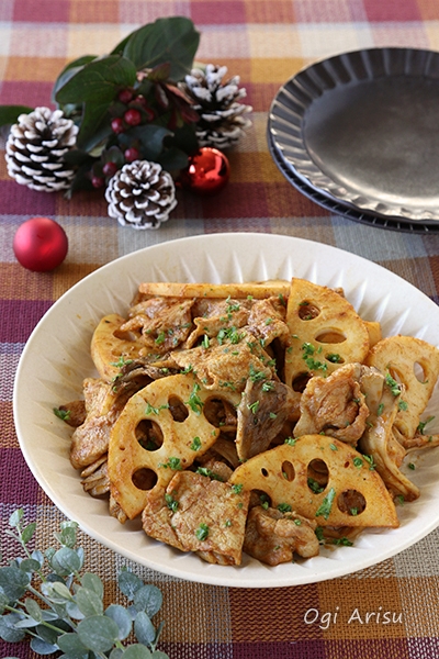 【シャキ旨！】 れんこんと豚肉のカレーソテー