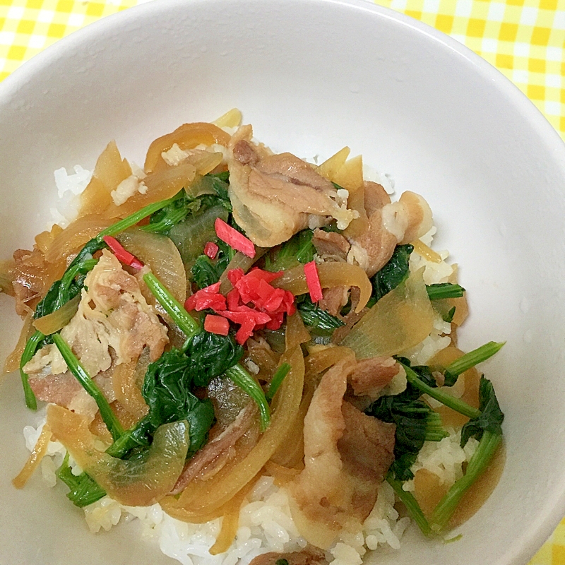 ほうれん草入りの牛丼！