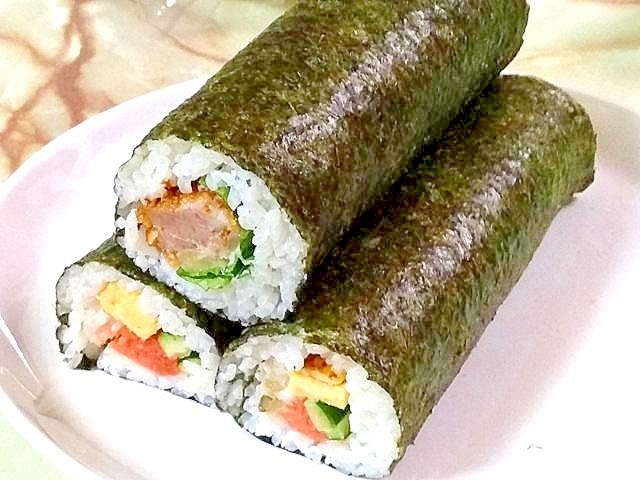 節分におすすめ!たらこと卵焼きの簡単恵方巻♪